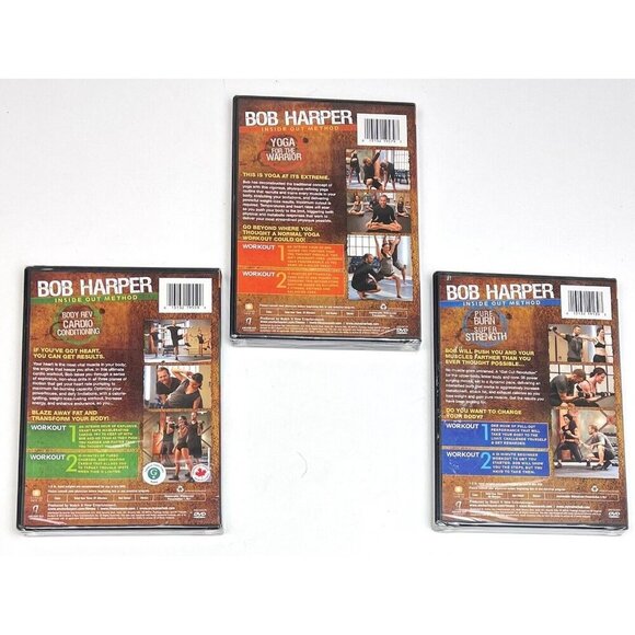 Lot 3 Bob Harper Inside Out Method DVDs Pure Burn Yoga Body Rev Cardio NEW NIP - Picture 2 of 2